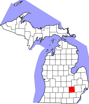 Map of Michigan highlighting Livingston County