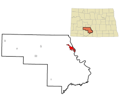 Location of Mandan, North Dakota