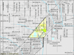 U.S. Census Bureau map showing CDP boundaries