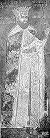 Painting of Wallachian voivode Radu Șerban at Horezu Monastery.jpg