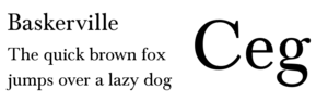 Pangram en Baskerville