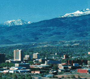 Reno with mountains