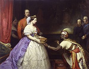 The Secret of England's Greatness' (Queen Victoria presenting a Bible in the Audience Chamber at Windsor) by Thomas Jones Barker