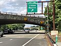 2020-07-11 15 59 31 View north along New Jersey State Route 444 (Garden State Parkway) at Exit 136 (Linden, Roselle) on the border of Clark Township and Cranford Township in Union County, New Jersey