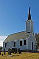 Little Dutch (Deutsch) Church with tombstones in the foreground