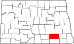 State map highlighting LaMoure County