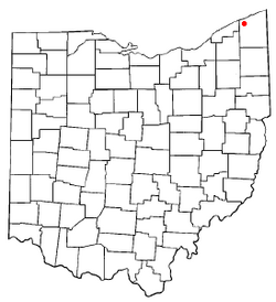 Location of Geneva within Ashtabula County, Ohio