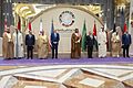 President Joe Biden stands with leaders of the GCC countries, Egypt, Iraq, and Jordan