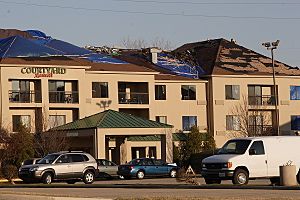 Springfield tornado damage Marriott