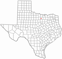 Location of Lake Bridgeport, Texas