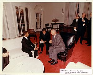 Haile Selassie with LBJ Nov 26, 1963