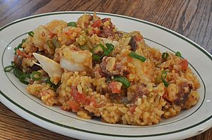 Jambalaya on plate