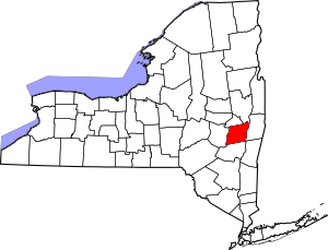 Map of New York highlighting Albany County