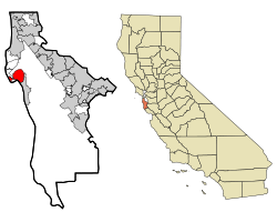 Location in San Mateo County and the state of California