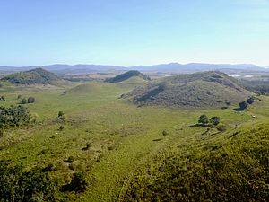 Aerial view of the Seven Sisters, Atherton Tableland looking to the south-west