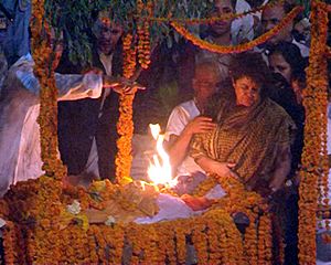 Sujata at funeral of Girija