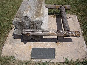 Threshing stone near Goessel, Kansas