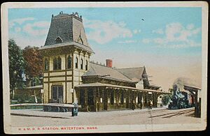 Watertown station postcard