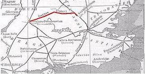 Map showing the route of Akeman Street