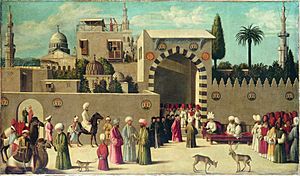 Anonymous Venetian orientalist painting, The Reception of the Ambassadors in Damascus', 1511, the Louvre