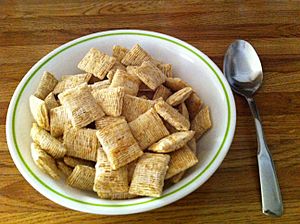 Bite-sized shredded wheat