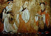 Dahuting tomb mural showing hanfu dress, Eastern Han Dynasty