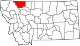 State map highlighting Glacier County