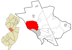 Location in Mercer County and the state of New Jersey.