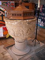 Pershore Abbey font