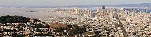 San Francisco with approaching fog