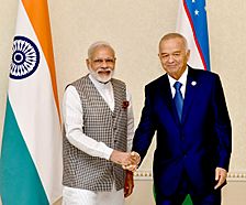 The Prime Minister, Shri Narendra Modi in a bilateral meeting with the President of the Republic of Uzbekistan, Mr. Islam Karimov, in Tashkent, Uzbekistan on June 23, 2016