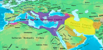 Byzantine and Sassanid Empires in 600 CE