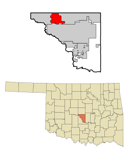 Location within Cleveland County and Oklahoma