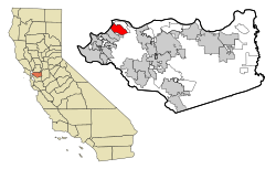 Location in Contra Costa County and the state of California