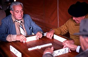 Cuban American men playing dominoes in Little Havana Miami, Florida