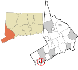 Location in Fairfield County and the state of Connecticut.