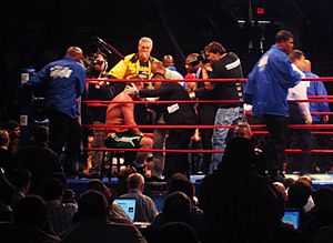 Kevin McBride between rounds