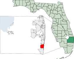 Location in Palm Beach County and the state of Florida