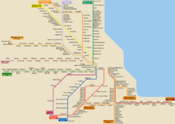 Schematic of Metra's routes, as well as the South Shore Line. This schematic is not to scale.