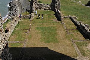 Reculver church ruin interior