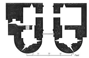 Rockingham Castle Barbican, Archaeological Journal (1845) v1 page 380