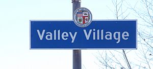 Valley Village signage located at the intersection of Burbank Boulevard and Laurel Canyon