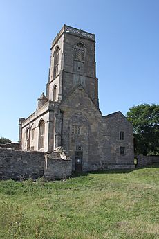 Woodspring Priory, Priory Church east end and attached farmhouse