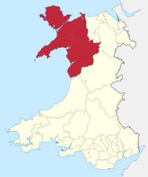 Districts Gwynedd 1974-96 Wales