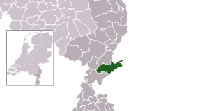 Highlighted position of Roerdalen in a municipal map of Limburg