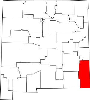 Map of New Mexico highlighting Lea County