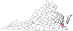 State map highlighting Newport News