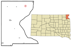 Location in Roberts County and the state of South Dakota