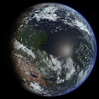 An artist's conception of a terraformed Mars (2009)