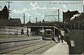 The trolley passing under the Erie Railroad tracks, Hornell, NY